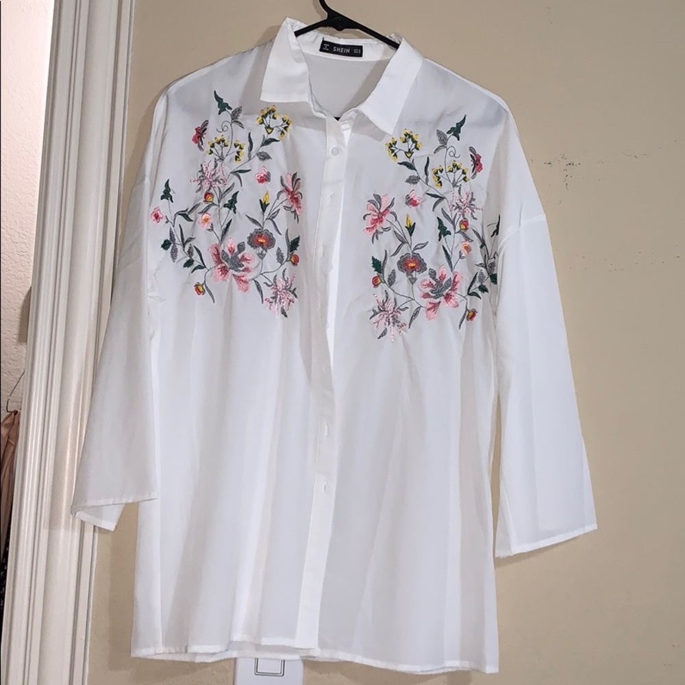 Beautiful embroidered button up